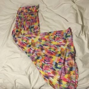 Lularoe multicolor watercolor print maxi